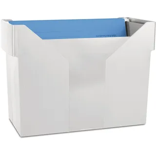 DONAU 7422001PL-13 Hängemappenbox mit 5 Hängemappen Free/ Hängeregister aus Bruchsicherem Kunststoff/ Praktische File Box für Ordner Mappen A4/ Farbe: Grau