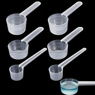 6 Stück Messlöffel,Transparent Kunststoff Dosierlöffel Mit Skala,Enthält5g,15g,20g Plastik Dosierlöffel,Proteinpulver Kaffee Messlöffel,Dosierlöffel Für Kaffee, Milchpulver,Messung,Backen,Kochen