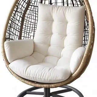 Hängesessel Kissen,Garten Polster, 120*60cm Schaukelsessel-Kissen Indoor Sitzkissen Auflage für Hängeschaukel Hängekorb Outdoor Waschbar Schaukelstuhl Dicke Hängestuhl Sitzauflage (Weiß)
