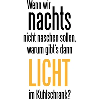 queence Wanddekoobjekt »Naschen und Licht im Kühlschrank«, Stahlschild, Blechschild, Spruch, Witzig, Wanddeko, retro, 20x30cm, schwarz