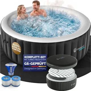 Whirlpool aufblasbar Schwarz rund 6 Personen 20-42°C winterfest