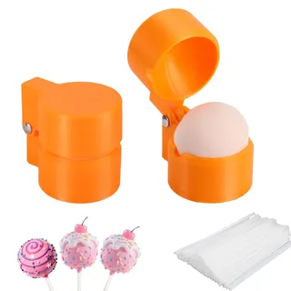 Fukaisu 2stk Runde Cake-Pop-Formen mit 100stk Stielen, Rundem Cake-Pop-Ausstecher und Stopfer 3D-Gedrucktes Pressset für Backwaren zu Hause Hochzeitsdesserts Geburtstagsfeiern DIY-Zubehör