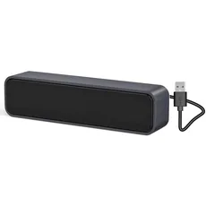 ADELGO SoundBar Mini USB Lautsprecher, Computer Lautsprecher Laptop Boxen für PC, Computer, Laptop, Notebook, Tablet - Plug and Play - Grau