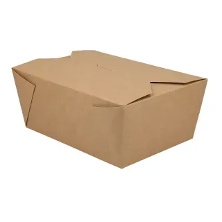 Verive Takeaway Box Menübox, braun, 2700 ml, Praktische Essensbox für den Außer-Haus-Verkauf, 1 Packung = 36 Stück
