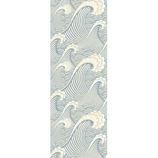 queence Vinyltapete »Bernadette« Meer   Motiv   Strand   bedruckt   gemustert   naturalistisch glatt 90x250cm, selbstklebend, kinderleichte Anbringung,, Sticker, blau