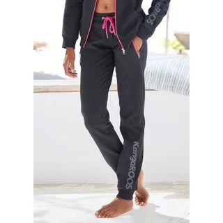 Sweathose KANGAROOS, Damen, Gr. 36/38, N-Gr, schwarz, Single Jersey, Obermaterial: 60% Baumwolle, 40% Polyester, bedruckt, kontrastfarbene Details, unifarben mit Farbeinsatz, Basic lang, Hosen Sweathose, mit kontrastfarbenen Details, Loungewear, Topseller