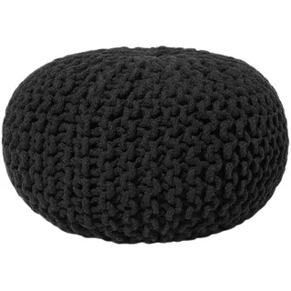 Beliani Pouf Conrad 40/40/25 cm , Schwarz , Textil , Rund , 40x25x40 cm , Wohnzimmer, Sessel, Hocker & Hockerbänke, Poufs