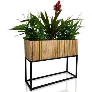 Blumenbeet quadratisch LOFT FIORINO Lamellen 62x22x50 cm - Braun