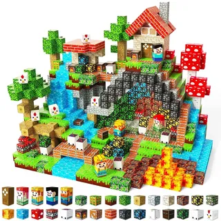 Annexfun Magnetische Bausteine 200 Teile Lernspielzeug Geschenk für Kinder | EIN aufregendes Untergrundabenteuer und eine Schatzsuche, Kontinuierliche Erkundung Magnetic blocks für Kinder ab 4-12 Jahren