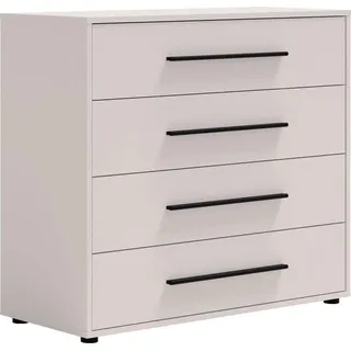 Modena K4SZ Kommode 100 cm – moderne Kommode mit 4 großen Schubladen, funktionaler Stauraumschrank für Wohnzimmer, Schlafzimmer, Jugendzimmer und Büro (Kaschmir) - Beige