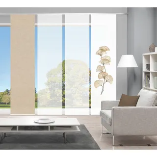 VISION S Schiebegardine »BERTO 4er SET« Paneelwagen 4 Stk. tlg. Schiebevorhang Digidruck 4er Set BERTO, beige
