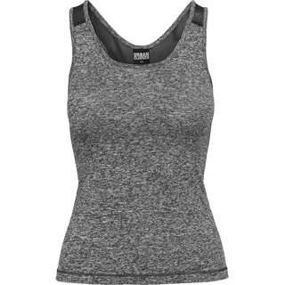 Urban Classics Damen Regular Fit Sport Shirt Ladies Active Melange Trainings Top TB1657, Gr. X-Small, Mehrfarbig (Charcoal/White/Black 1177)