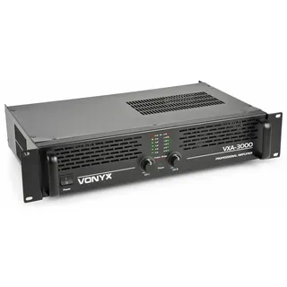 Vonyx VXA-3000 PA Endstufe HiFi 3000 Watt PA Verstärker mit Brückenschaltung, 2x 1500W Stereo Amplifier, SMT-Technologie, 19 Zoll Rack fähig, 6,3 mm Klinke, RCA Cinch, 4 & 8 Ohm - Schwarz