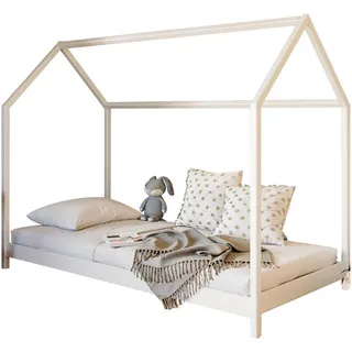 Kids Collective Hausbett 90 x 200 cm Kiefer massiv weiß