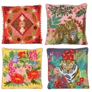 Natural Living „Boudoir Froufrou“ Kissen Bestickt 4 Designs Sortiert 45X45CM