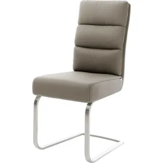 DeLife Freischwinger Pela-Flex Echt-Leder Schlamm Freischwinger flach Edelstahl Taschenfederkern