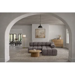 kaiser möbel Ecksofa L-Form Mini II Bouclé-Stoff 2-Sitzer Braun