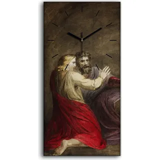 Dekor Leinwand Uhr Wandbilder 30x60 Malerei Mythologie Kunst Antike Vintage - schwarze Hände