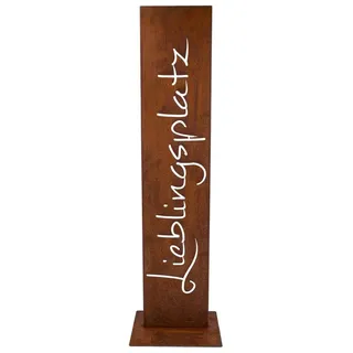 Rostikal Lieblingsplatz Schild Garten 71 cm Braun