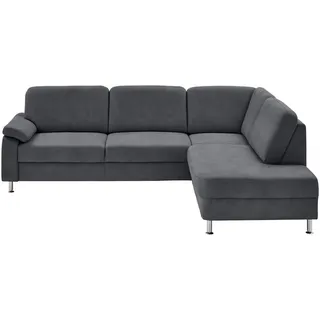 Beldomo System Ecksofa , Anthrazit , Textil , Ottomane rechts, L-Form , 266x202 cm , Fußauswahl, Stoffauswahl, seitenverkehrt erhältlich, Bettfunktion erhältlich, Rückenfutter , Wohnzimmer, Sofas & Couches, Wohnlandschaften, Ecksofas