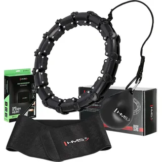 Set Hula Hoop Hhw11 Schwarz Mit Gewicht + Taille Stütze Br163 Schwarz Plus Size Hms