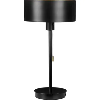 BELIANI Tischlampe Schwarz Eisen Kegelschirm USB-Anschluss mit Zugschalter Büro Arbeitszimmer Funktionell Modern - Schwarz, Gold