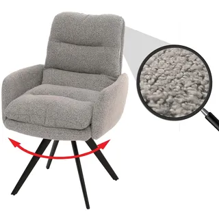 Mendler Esszimmerstuhl HWC-G66 Stoff hellgrau