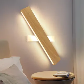 ZMH LED Wandlampe innen Wandleuchte: 52CM Holz Modern Flurlampe Up und Down Design 17W Treppenhauslampe Indirekt 3000K Warmweiß Wandbeleuchtung für Wohnzimmer Schlafzimmer Flur Treppenhaus