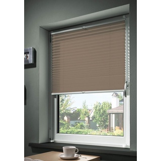 mydeco® 80x210 cm [BxH] in taupe - Plissee Jalousie ohne bohren, Rollo für innen incl. Klemmträger (Klemmfix) - Sonnenschutz, Sichtschutz für Fenster und Türen