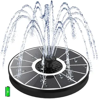 SZMP Solar Springbrunnen 2025 Neu 3.5W Solar Teichpumpe - Arbeiten an Trüben Tagen - Eingebaute 2000mAh Batterie, Solar Schwimmender Fontäne Pumpe mit 8 Düsen für Garten, Vogel-Bad, Fisch-Behälter