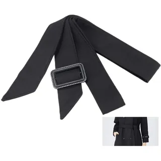 GORGECRAFT Damen Trenchcoat Gürtel 171cm Schwarzer Polyester Bund Ersatz Windmantel Breiter Bindegürtel Verstellbare Schnalle Gürtel Für Hemd Kleid Bademantel Pyjama Windjacke Mantel