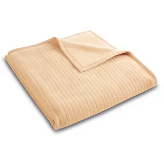 Biederlack Kuscheldecke Feels 220 x 240 cm Mischgewebe Beige Sand