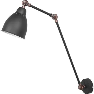BELIANI Wandleuchte Graphitgrau Metall mit Langem Schwenkarm Verstellbar Glockenförmig Modernes Design - Grau, Kupfer