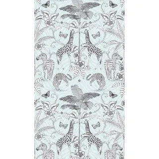 A.S. Création Livingwalls Vliestapete - Tapete Tiere in Weiß, Grau und Grün - Wandtapete für verschiedene Räume - Wandbild XXL 2,80 m x 1,59 m