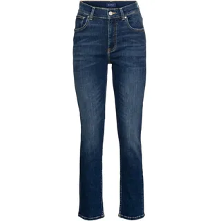 GANT Damen Cropped Slim Jeans, Dark Blue Broken in, 31