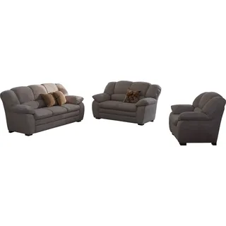 Cotta Couch Polyester 3-2-1 Garnitur Dunkelgrau