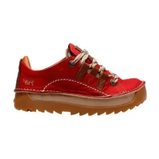 Art Unisex. 105901181303_008 Leder Turnschuhe 0590 Skyline rot (45), 1 bis 3 cm, Schnürsenkel, Lässig