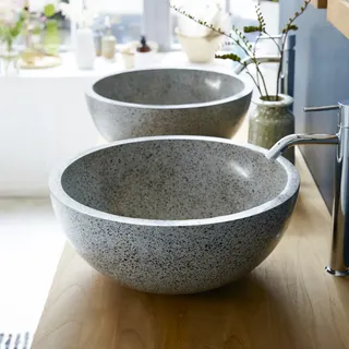 Isa - Waschbecken aus Terrazzo grey ∅ 40 cm