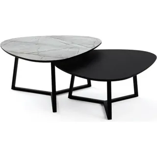 Kaffeetische Designertische Set-Tische Couchtische Satztische Wohnzimmertisch - Schwarz