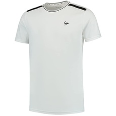 DUNLOP Herren CLUB CREW TEE, Sport Tennis T-Shirt, Weiß/Schwarz