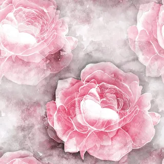 ReWallpaper Selbstklebende Tapete Vintage Rosa Pfingstrosen Tapete Selbstklebend Blumen 44.5CM×7M Wasserdichte Klebefolie Möbel Rosa Muster Möbelfolie Aquarell Blumentapete Wohnzimmer Bad Schlafzimmer