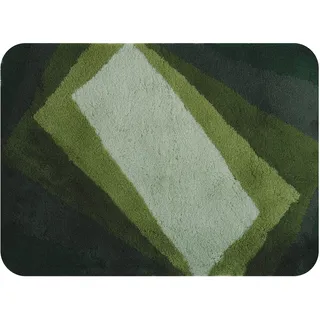 Spirella Badteppich Badematte Duschvorleger Hochflor | flauschig | rutschhemmend | geeignet für Fußbodenheizung | 60x90 cm | Grün