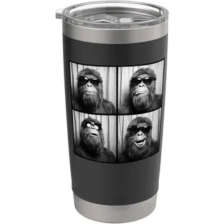 Photobooth Bigfoot Selfie | Lustiger Sasquatch mit Sonnenbrille Doppelwandiger Edelstahl-Thermobecher