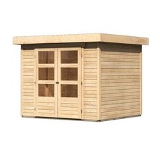 Karibu Holz-Gartenhaus Raala Sandbeige Pultdach Unbehandelt 238 cm x 213 cm