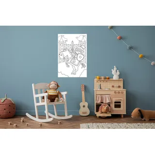 Queence »Ritter und Burg« DIY-Wandsticker zum Bemalen