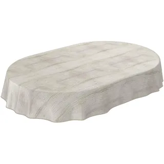 ANRO Tischdecke Wachstuch Oval 200 x 140 cm Braun