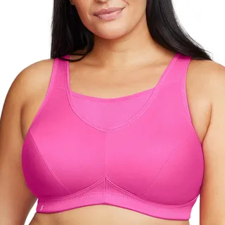 Große Größen Plusgröße Bustier Sport-BH mit bestem Halt ohne Bügel Nr. 1066, Rosa-Violett, 105F