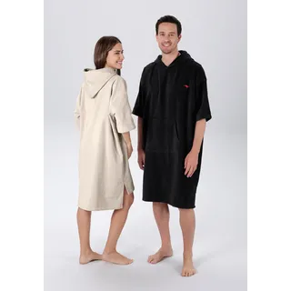 KangaROOS Badeponcho »Summer, ideal für Sauna, Spa & im Urlaub, Damen & Herren« 1 Stk. Surfponcho, mit Bauchtasche, 100% Baumwolle, Frottee, schwarz