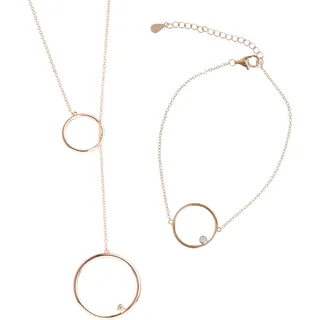 Schmuck-Set Echtsilber - Rosa
