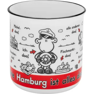 Sheepworld Tasse mit Spruch Ohne Hamburg ist alles doof | Kaffeetasse, New Bone Porzellan, 35 cl | Geschenk Freunde, lustiges Geschenk | 61447